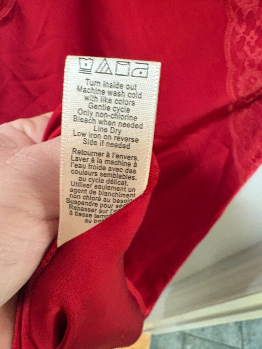 Red Lace-Trim Maxi Slip Dress - Picture 12 of 13